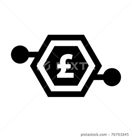Digital pound money icon vector currency symbol for digital transactions for asset and wallet in a flat color glyph pictogram illustration 76703845