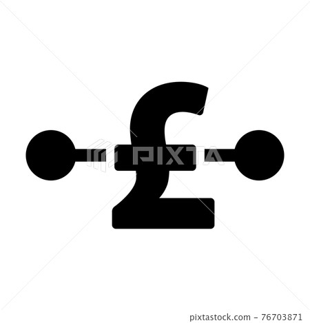 Digital pound icon vector currency symbol for digital transactions for asset and wallet in a flat color glyph pictogram illustration 76703871