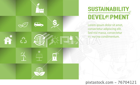 Template design for Sustainability development and Global Green Industries Business concept 76704121