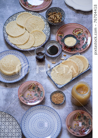 Atayef Qatayef, katayef is an Arab dessert commonly served during the month of Ramadan. Middle Eastern pancakes 76704418