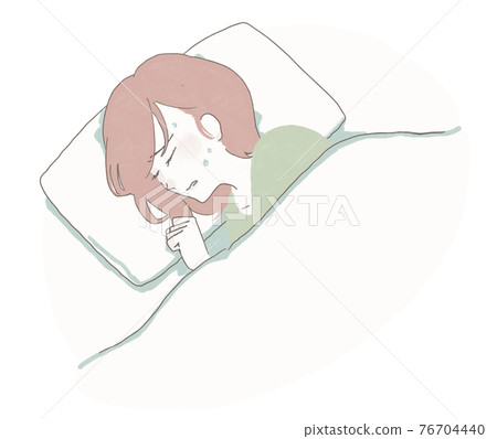 年輕女子在睡覺時尖叫 年輕女子在睡覺時尖叫 76704440