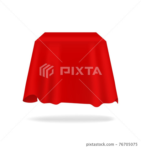 Vector Box Covered With Red Silk Cloth Stock Illustration