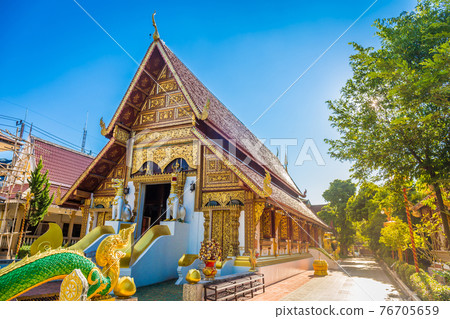 Wat Phra Singh is an ancient, Lanna style temple and a major tourist attraction in Chiang Rai, Thailand. Wat Phra Singh is an ancient, Lanna style temple and a major tourist attraction in Chiang Rai, Thailand. 76705659