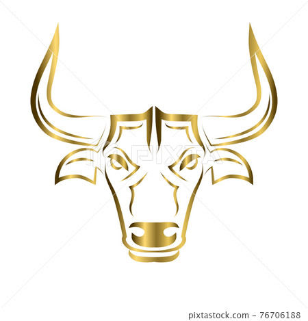 Line Vector Illustration front view of Bull. It is signs of the taurus zodiac. 76706188