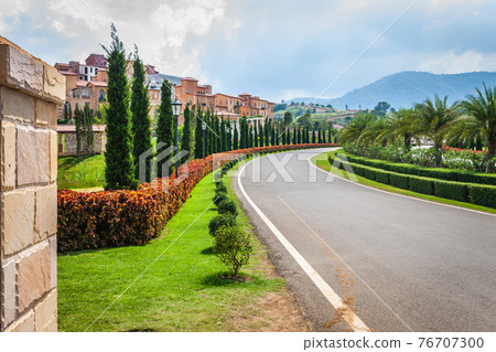 Landscape of European-style buildings in a mountain village at Khao Yai, Pak Chong, Nakhon Ratchasima, Thailand 76707300