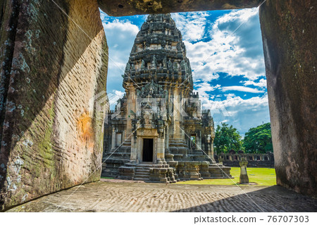 Phimai Stone Castle or Phimai Historical Park ancient Khmer Temple in Nakhon Ratchasima Thailand 76707303