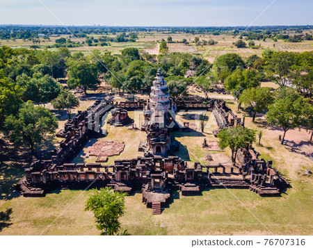 Prasat Hin Phanom Wan Historical Park, Nakhon ratchasima, Thailand. Built from sandstone in ancient Khmer times Prasat Hin Phanom Wan Historical Park, Nakhon ratchasima, Thailand. Built from sandstone in ancient Khmer times 76707316