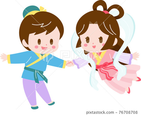 織姬和彥星手牽手 織姬和彥星手牽手 76708708