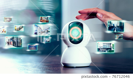 Security CCTV camera, surveillance technology and show video record on screen display. Security CCTV camera, surveillance technology and show video record on screen display. 76712046