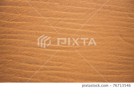 Beach Sand Surface Texture Background. Golden Sunlight shade on the Tropical Island Ground. Nature Detail 76713546