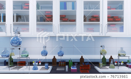 Modern scientific research laboratory workplace 3D Modern scientific research laboratory workplace 3D 76713981