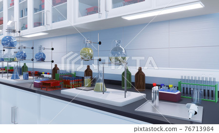 Workplace table in modern scientific research lab Workplace table in modern scientific research lab 76713984