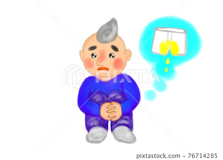 一直在撒尿的爺爺的圖像插圖。 76714285