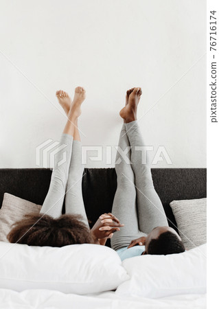 Free time in morning at home, relaxation, rest together, stay home at weekend Free time in morning at home, relaxation, rest together, stay home at weekend 76716174