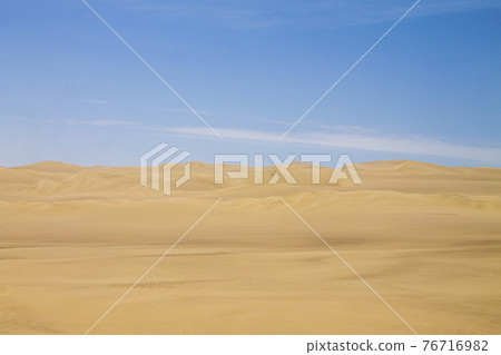 View of the dunes of Ica under the blue sky of Peru View of the dunes of Ica under the blue sky of Peru 76716982