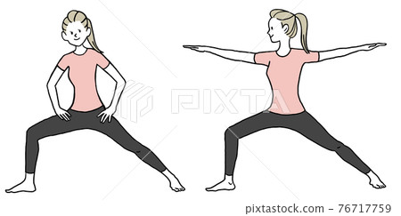 Yoga warrior pose 76717759