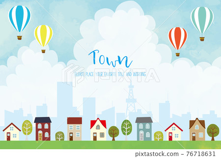Handwritten cityscape background material Handwritten cityscape background material 76718631