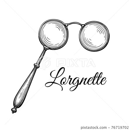 Ink sketch of lorgnette. Ink sketch of lorgnette. 76719702
