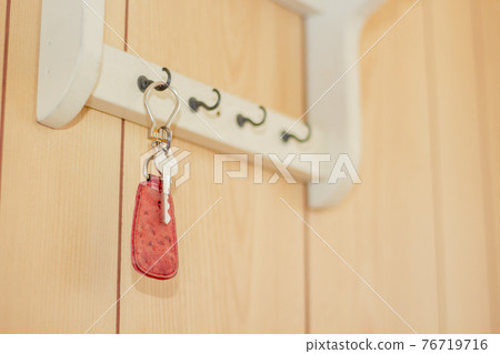 Keychain hanging on a wall hanger 76719716