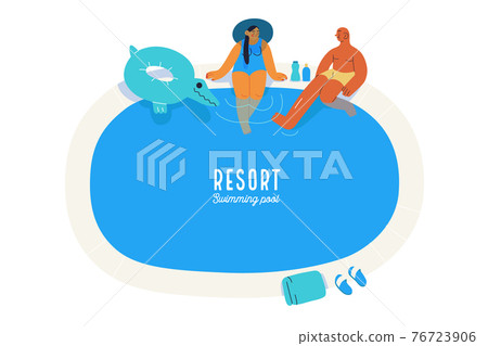 Beach resort activities, modern flat vector illustration 76723906