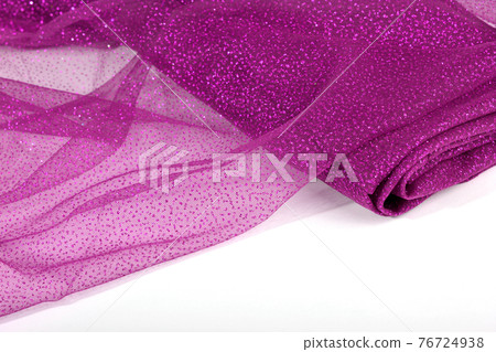 Crumpled beautifully draped lace festive tulle fabric 76724938