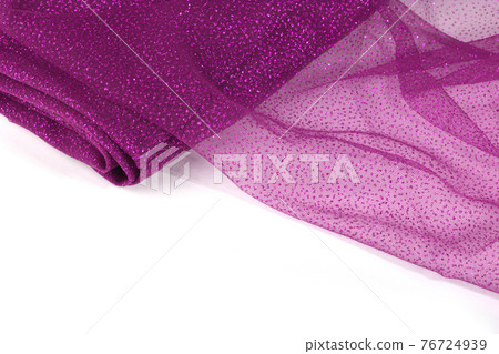 Crumpled beautifully draped lace festive tulle fabric 76724939