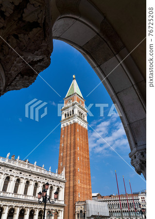 San Marco square with Campanile and Saint Mark's Basilica in Venice, Italy. San Marco square with Campanile and Saint Mark's Basilica in Venice, Italy. 76725208