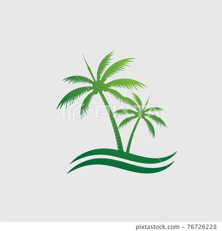 Palm tree summer logo template 76726228