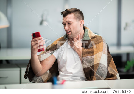 A nice man uses the services of telemedicine in his workplace, he has an infectious disease A nice man uses the services of telemedicine in his workplace, he has an infectious disease 76726380