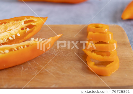 Peruvian yellow pepper. Yellow pepper used in Peruvian cuisine. Peruvian yellow pepper. Yellow pepper used in Peruvian cuisine. 76726861