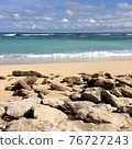 Ocean waves on sandy tropical beach, coastline, marine background, seascape on bali beach 76727243