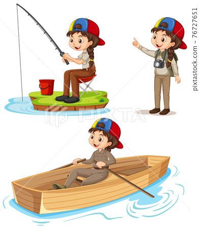 camper girl clipart