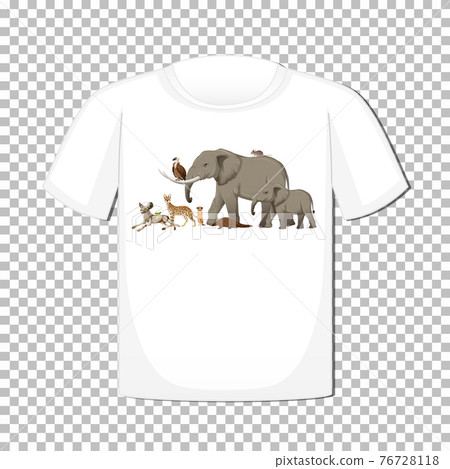 Wild animal group design on t-shirt isolated on transparent background Wild animal group design on t-shirt isolated on transparent background 76728118