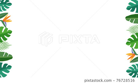 Tropical tropical leaf frame decoration, left... - Stock Illustration  [76728516] - PIXTA