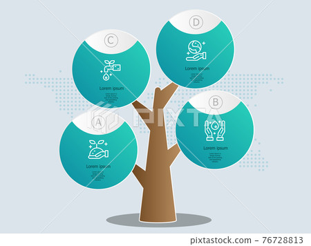 abstract tree infographics element template with environment friendly icon abstract tree infographics element template with environment friendly icon 76728813
