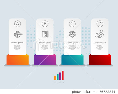 abstract label infographics presentation element template with business icons 76728814