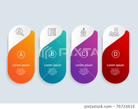 horizontal timeline infographics element template with business icons 76728818