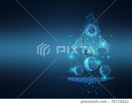abstract futuristic wire mesh rocket launch abstract futuristic wire mesh rocket launch 76728822
