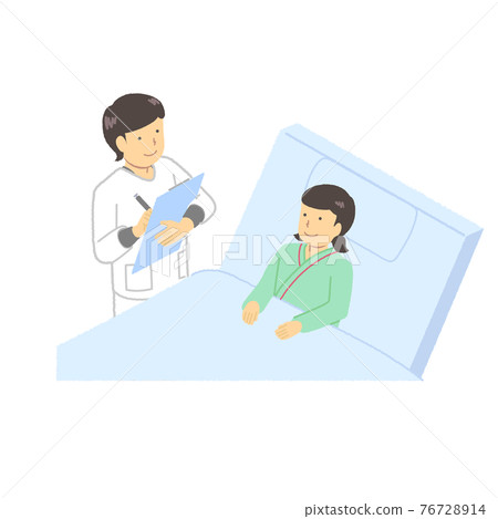 A nurse who examines a patient 76728914