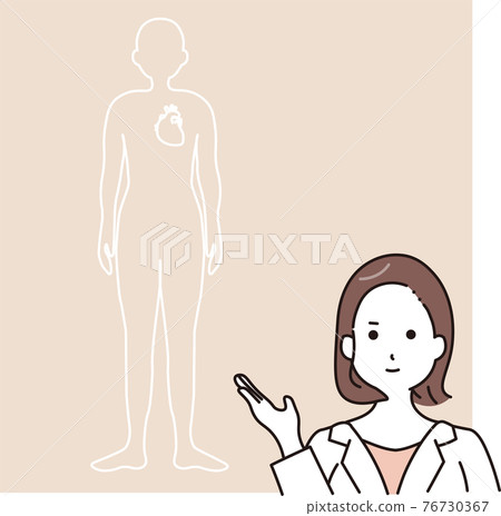 Female doctor explaining the human body Female doctor explaining the human body 76730367