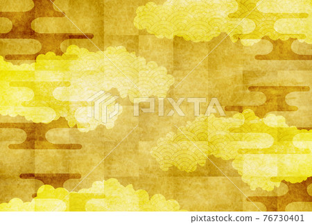 Japanese pattern gold Japanese paper background 76730401