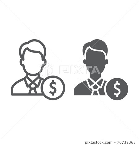 Investor line and glyph icon, finance and banking Investor line and glyph icon, finance and banking 76732365