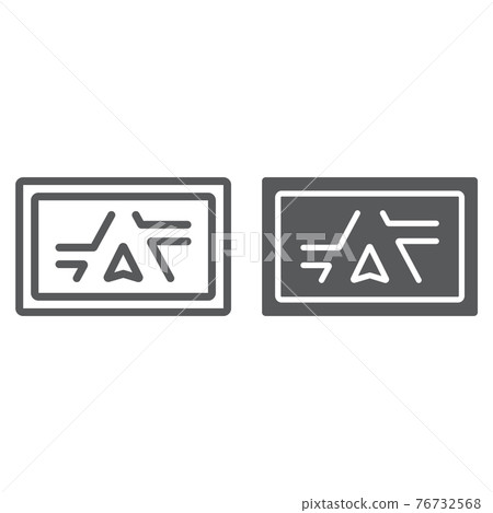 Gps navigator line and glyph icon, electronic Gps navigator line and glyph icon, electronic 76732568
