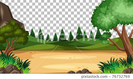 Blank nature park scene on transparent background Blank nature park scene on transparent background 76732769