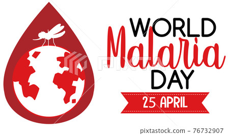World Malaria Day logo or banner with mosquito and the earth on blood drop background World Malaria Day logo or banner with mosquito and the earth on blood drop background 76732907