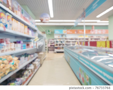 blurred supermarket aisle blurred supermarket aisle 76733768