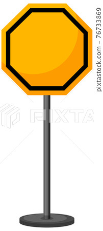 Empty yellow traffic sign on transparent background 76733869