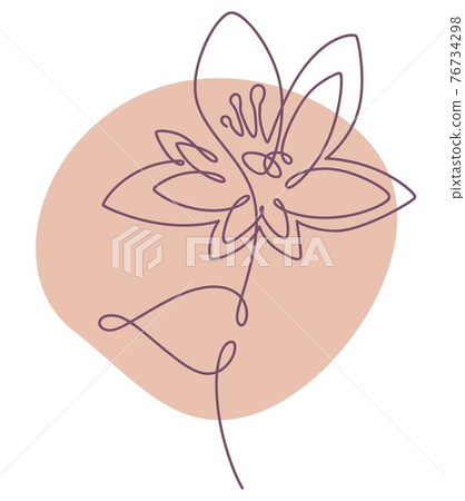 Minimalist flower drawn in continuous line art Minimalist flower drawn in continuous line art 76734298