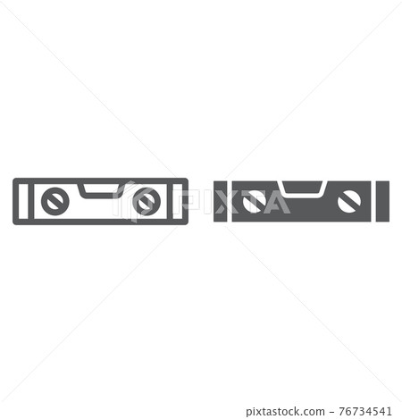 Bubble level tool line and glyph icon, tool and measure, level ruler sign, vector graphics, a linear pattern Bubble level tool line and glyph icon, tool and measure, level ruler sign, vector graphics, a linear pattern 76734541