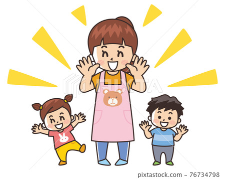 微笑幼兒園老師和幼兒園托兒所幼兒園 76734798